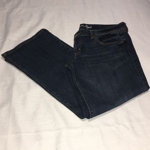 American eagle favourite boyfriend dark wash mid rise jeans size 14